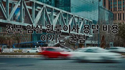 전북 임실 원룸이사, 용달 비용 아끼는 꿀팁🍯