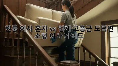 원룸 이사, 혼자 vs 업체? 고흥군 도덕면 소형 이사 가이드