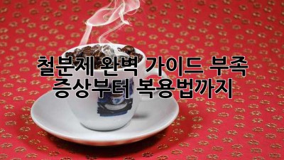 철분제 완벽 가이드: 부족 증상부터 복용법까지